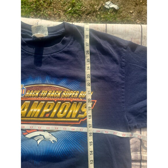 Vtg Denver Broncos Back to Back Champion Superbowl XXXIII  tee