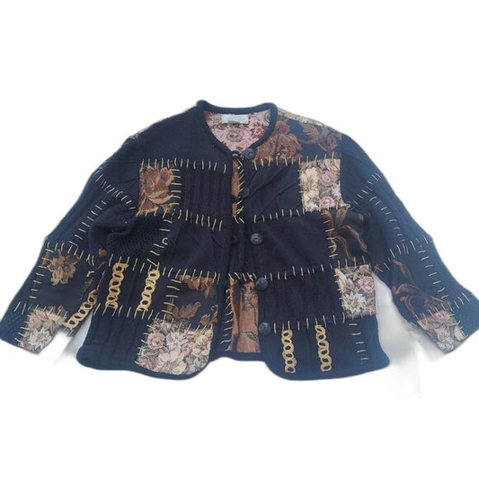 Vintage Tapestry Cardigan Sweater By Sandy Starkman Shacket