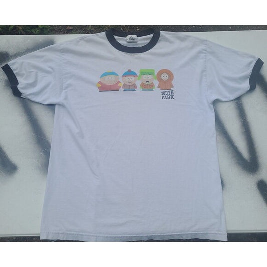 Vtg Southpark Comedy Central ringer tee shirt y2k cartoon Kenny Cartman