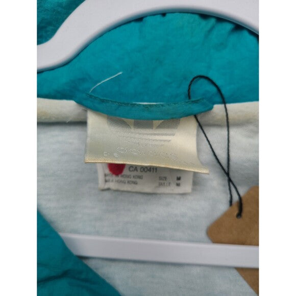 Vtg Adidas Windbreaker Jacket Aqua Colorblock