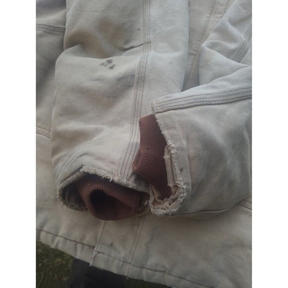 Vtg Carhartt Artic Quilt lined Canvas Jacket w/ Corduroy Collar
