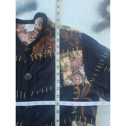 Vintage Tapestry Cardigan Sweater By Sandy Starkman Shacket