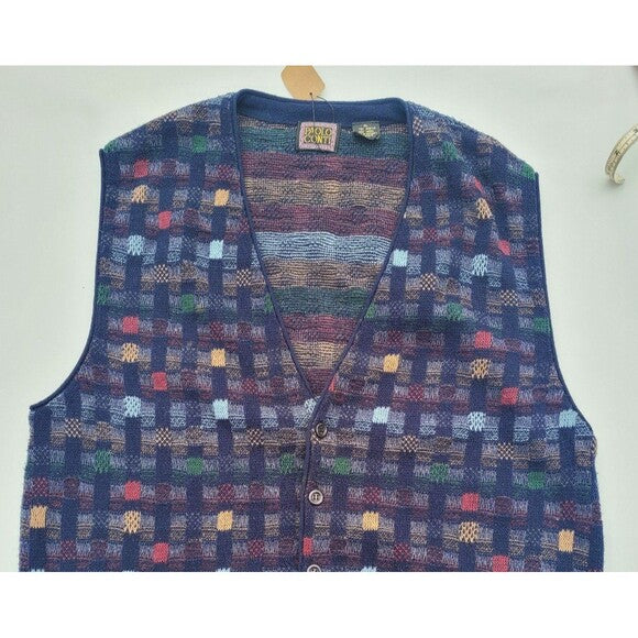 Vintage Cardigan Sweater Patchwork Vest