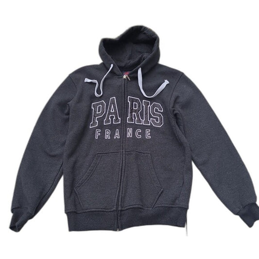 Vtg Y2k Paris France Zip Hoodie Sweatshirt Travel