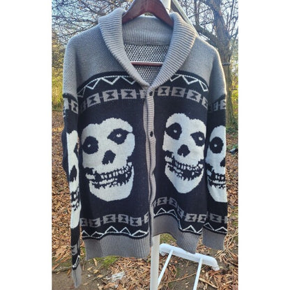 Misfits Cardigan Sweater Button up Acrylic Knit