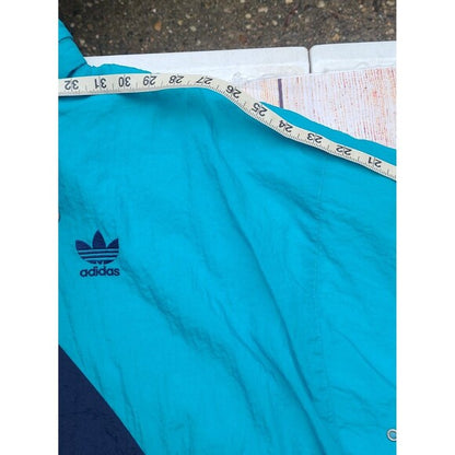 Vtg Adidas Windbreaker Jacket Aqua Colorblock