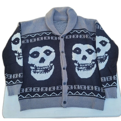Misfits Cardigan Sweater Button up Acrylic Knit