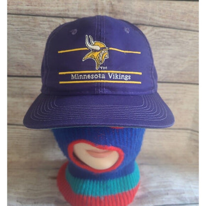 Vtg Minnesota Vikings Ann co snapback hat American Needle Split bar
