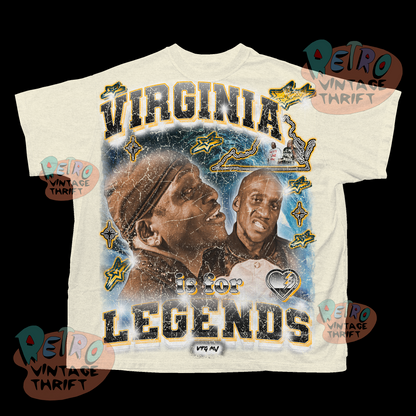 Virginia Is For Legends Clipse T-Shirt with vintage design featuring rapper images and bold text