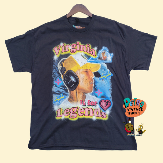 Virginia is for Legends Y2k tee black vintage graphic t-shirt with colorful retro design